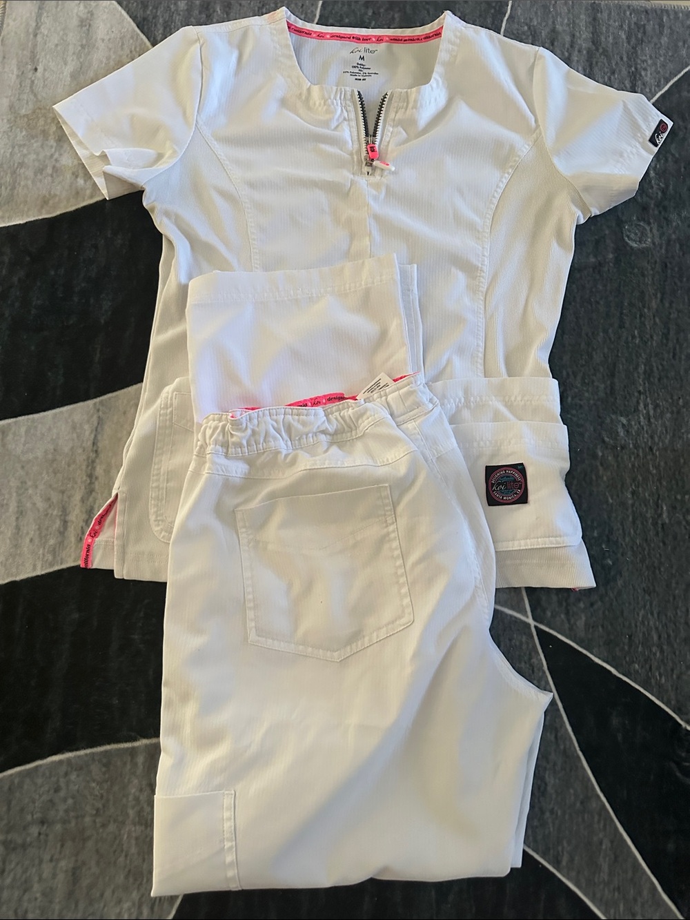 Women’s White Drawstring Scrub set